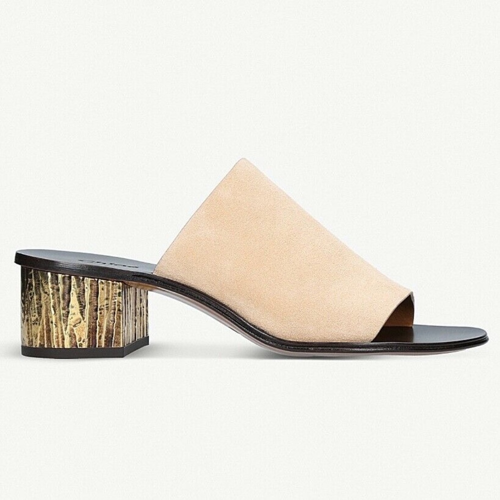 Chloe Qassie Suede Heeled Mules Sandals Slides